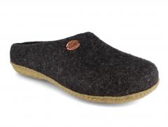 WoolFit Classic handfelted Slippers with Rubber Sole, graphite