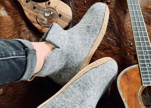 WoolFit Ankle High Felt Boot Slippers