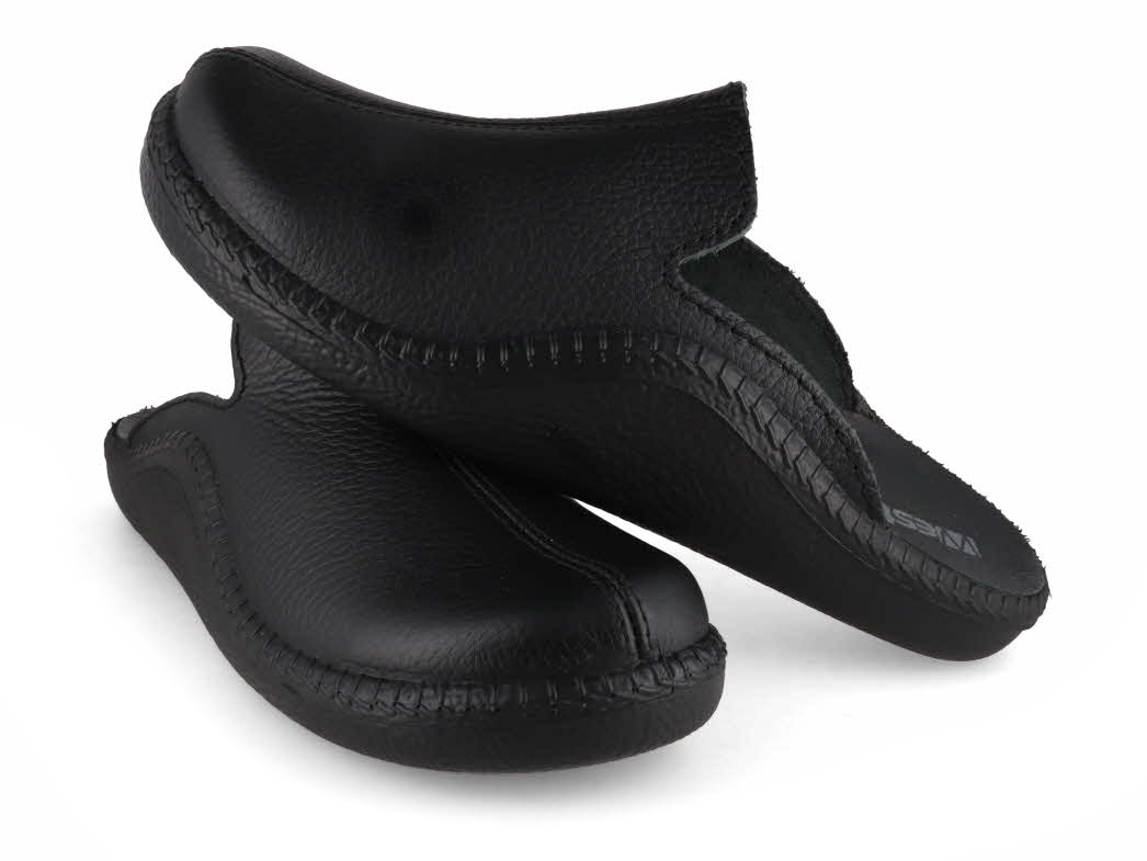 Josef Seibel Men Leather Slippers Black