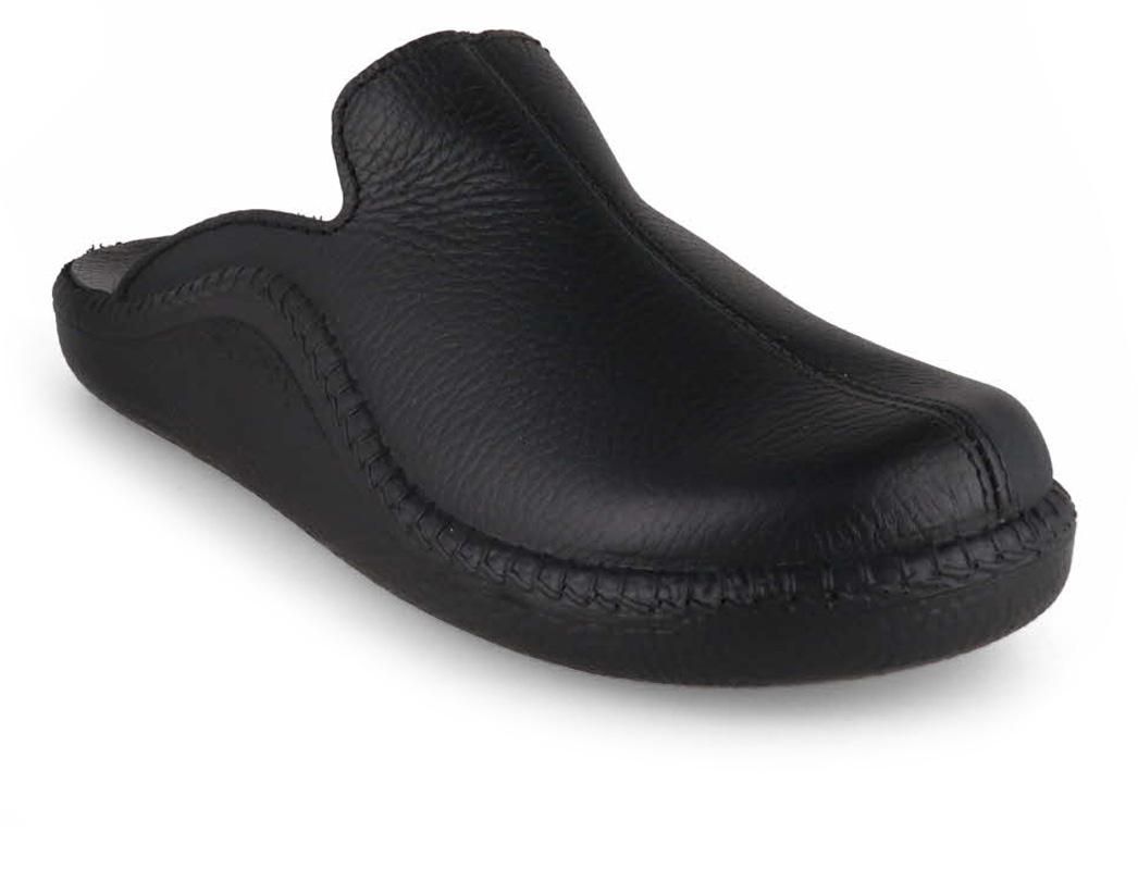 Josef Seibel Men Leather Slippers Black