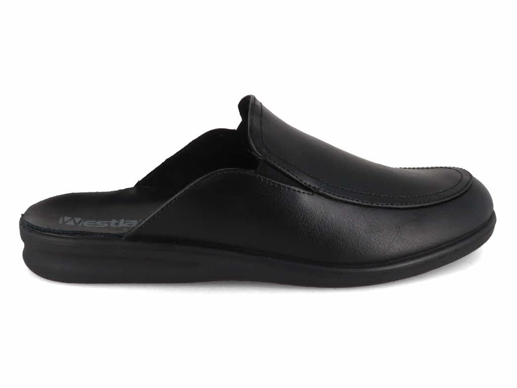 Josef Seibel Men Leather Slippers Black