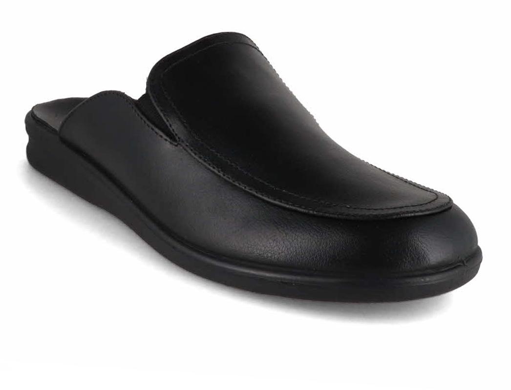 Josef Seibel Men Leather Slippers Black