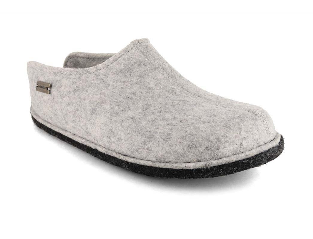HAFLINGER Felt Slipper Flair Smily, Stone Gray