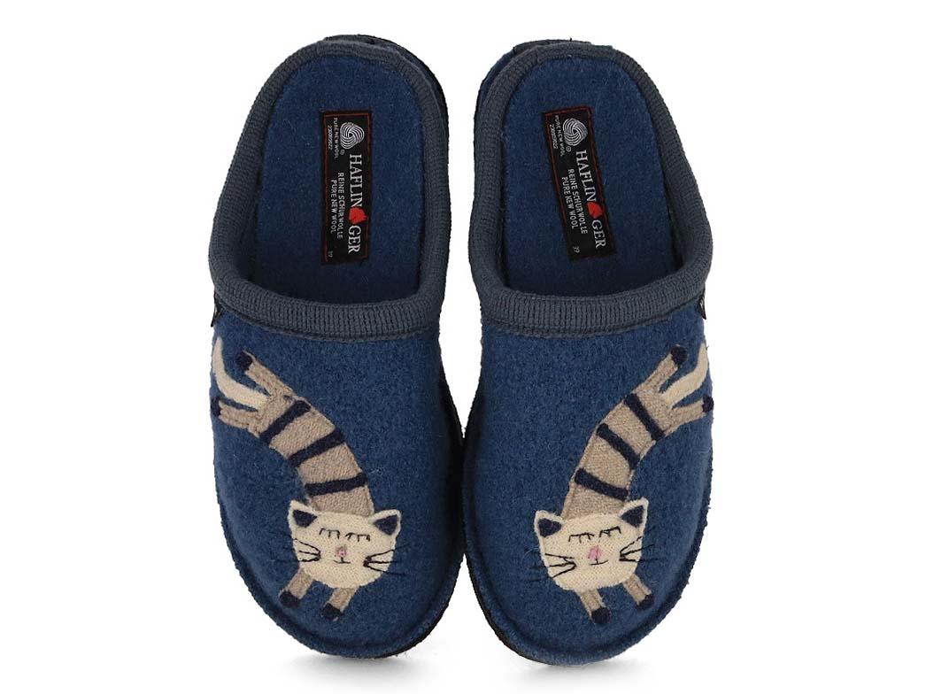 HAFLINGER Boiled Wool Slippers | Flair Choupette, blue| display picture 1