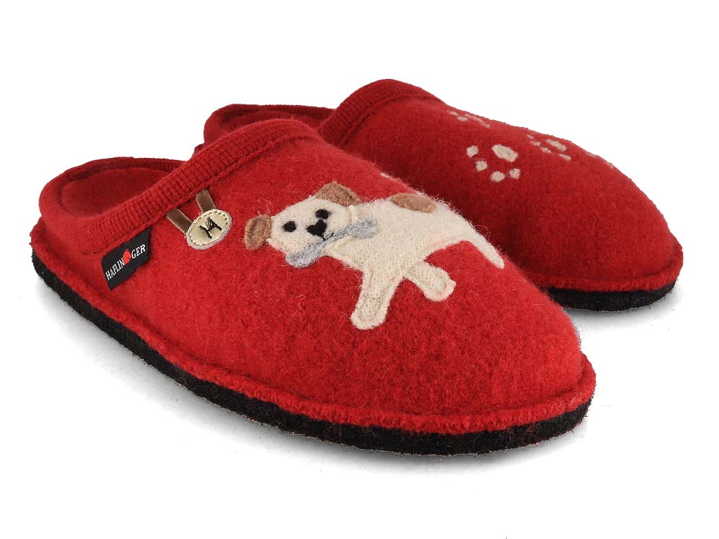 HAFLINGER Women Boiled Wool Slippers | Flair Fido, Red| display picture 2