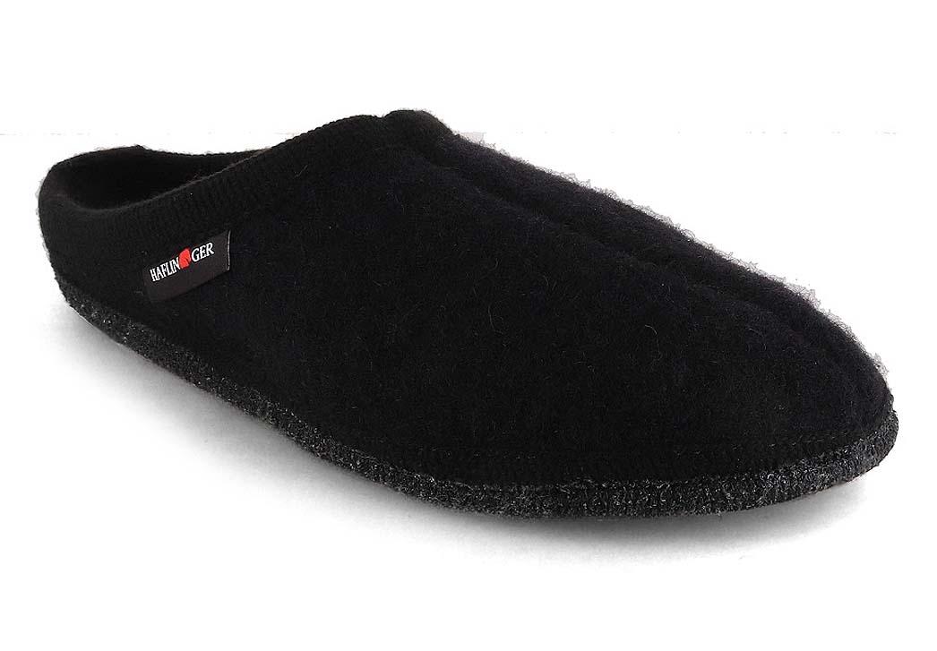 HAFLINGER Unisex Wool Slipper Alaska, Black
