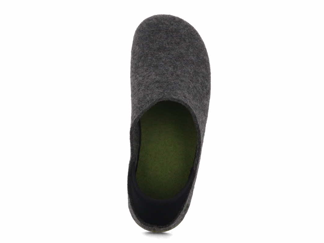 Gottstein Slippers | Wool Slip-On, Anthracite Green | display picture 1