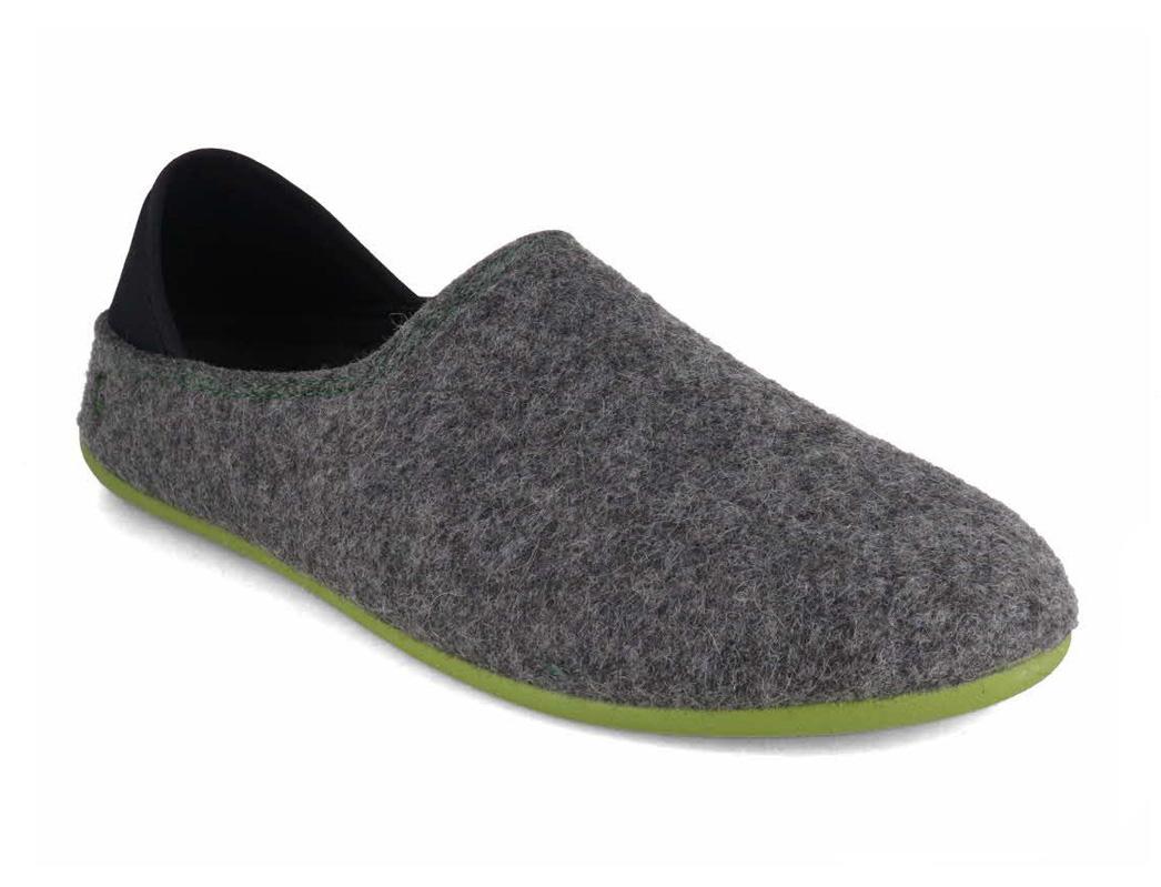 Gottstein Slippers | Wool Slip-On, Anthracite Green | display picture 3