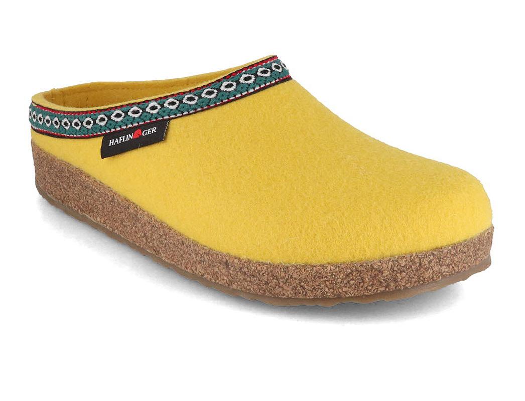 HAFLINGER Women Felt Clogs | Grizzly Franzl, yellow |