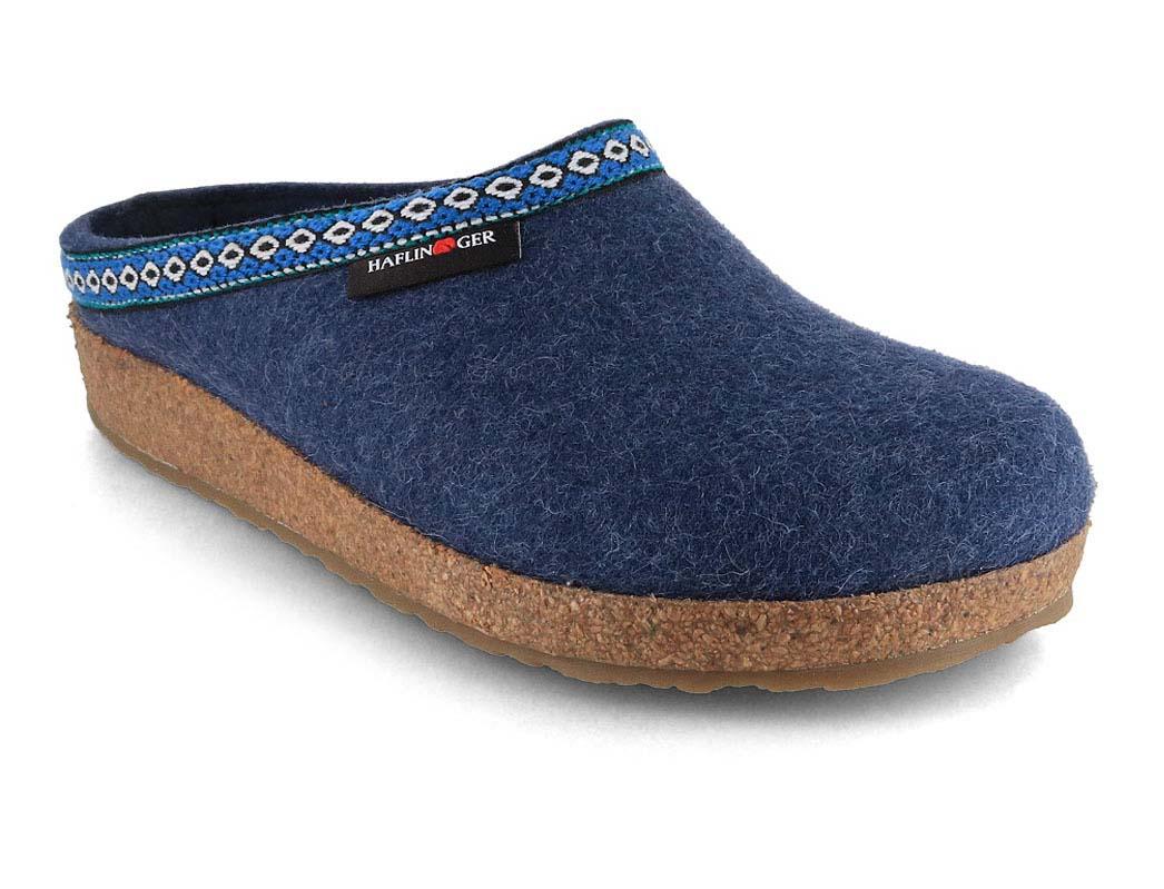 HAFLINGER GZ Clogs Franzl, denim blue --> Boiled Wool and  display picture 3
