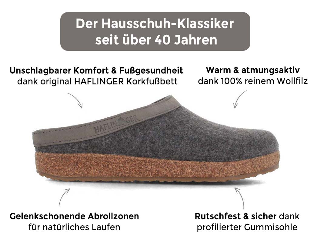 Haflinger Pantoffels dames heren unisex Grizzly Torben 713001