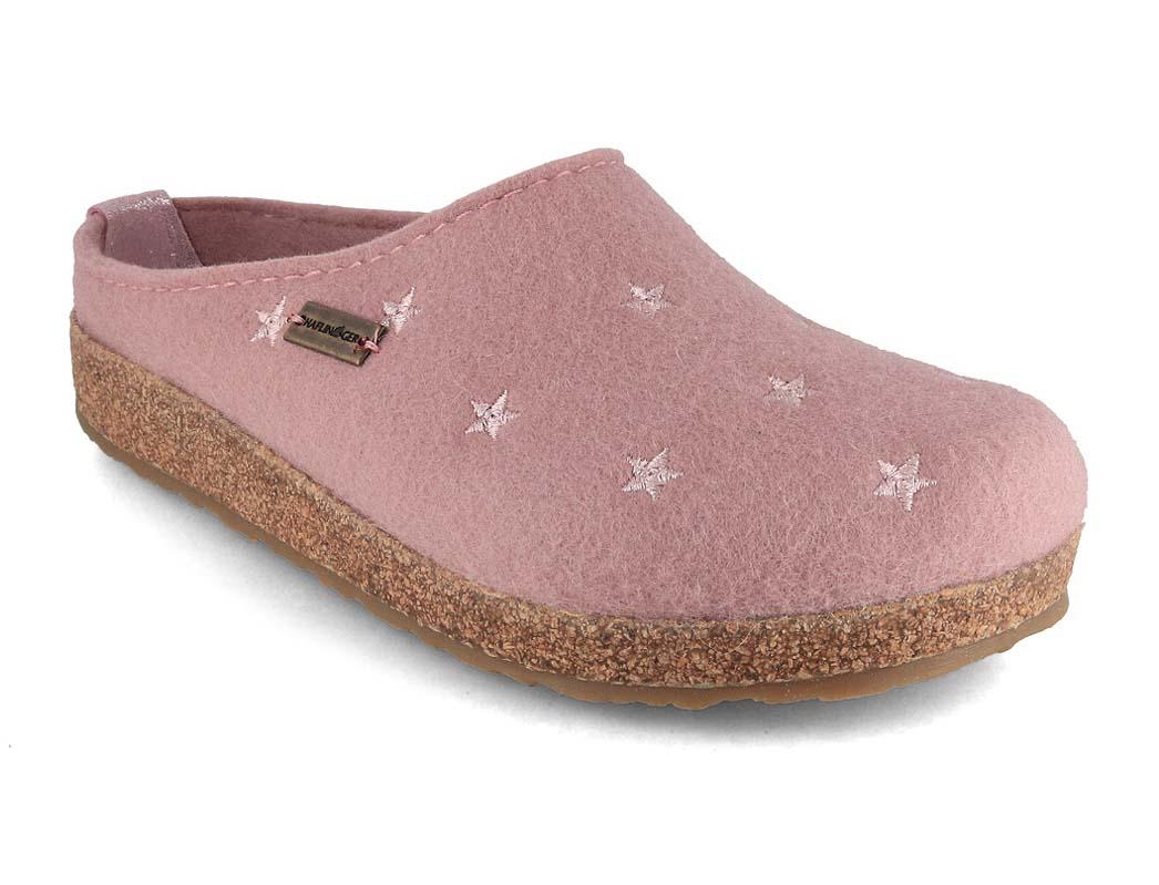 HAFLINGER Women Clogs Grizzly Stelline, Rosewood