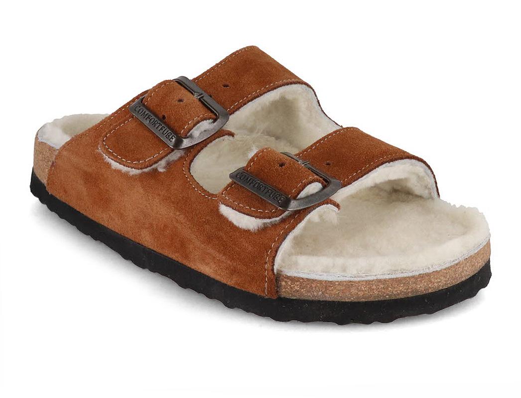 Tuffeln® Lambskin Sandals |Arch Support Comfort, Cognac display picture 1